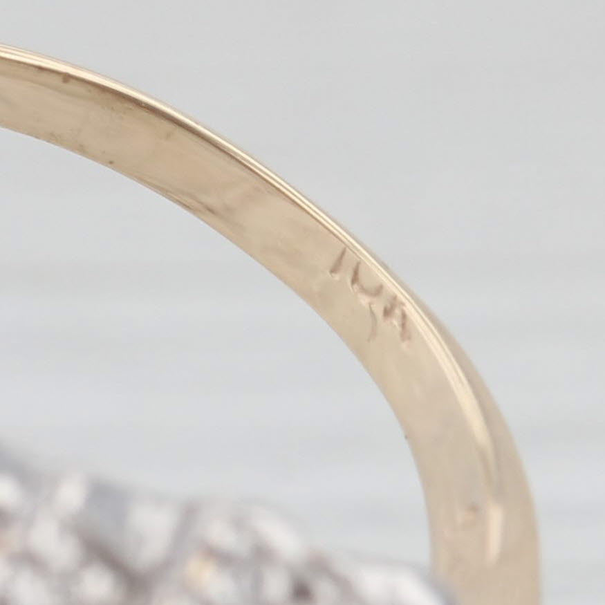 Light Gray 0.47ctw Scalloped Diamond Ring 10k Yellow White Gold Size 7.25
