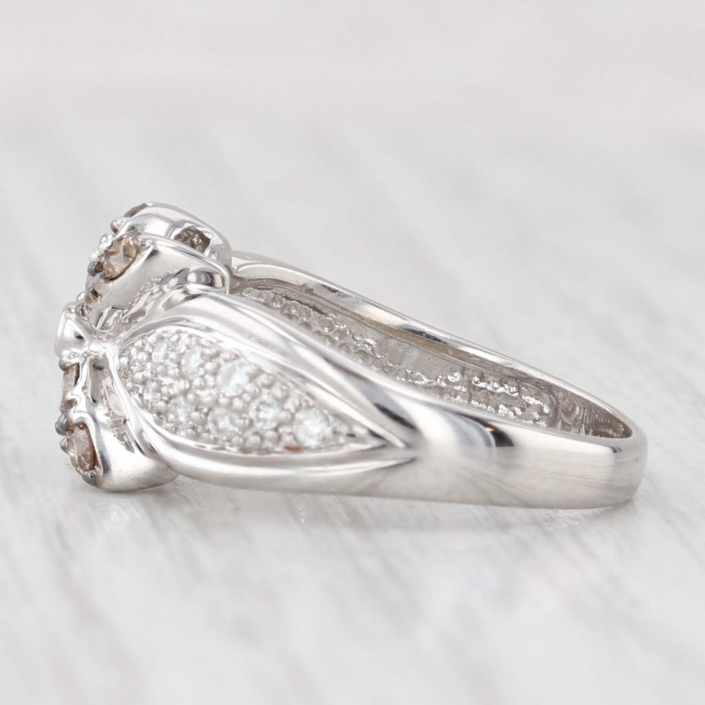 Light Gray Le Vian 0.39ctw Champagne Diamond Flower Ring 18k White Gold Size 5.25