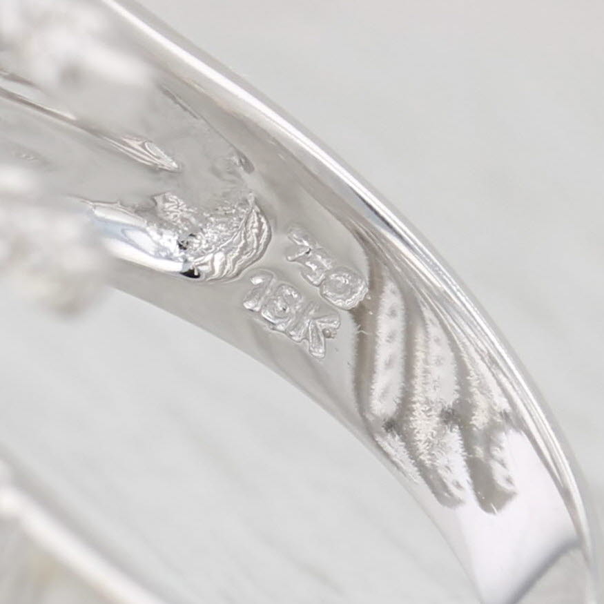 Light Gray 1.30ctw Diamond Bypass Ring 18k White Gold Size 8 Cocktail