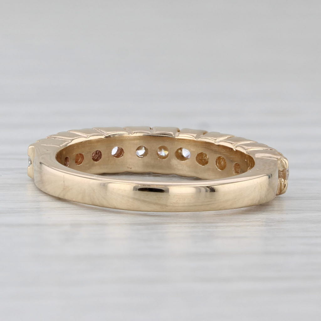 Gray New 0.44ctw Lab Created Diamond Ring 14k Yellow Gold Stackable Wedding Band