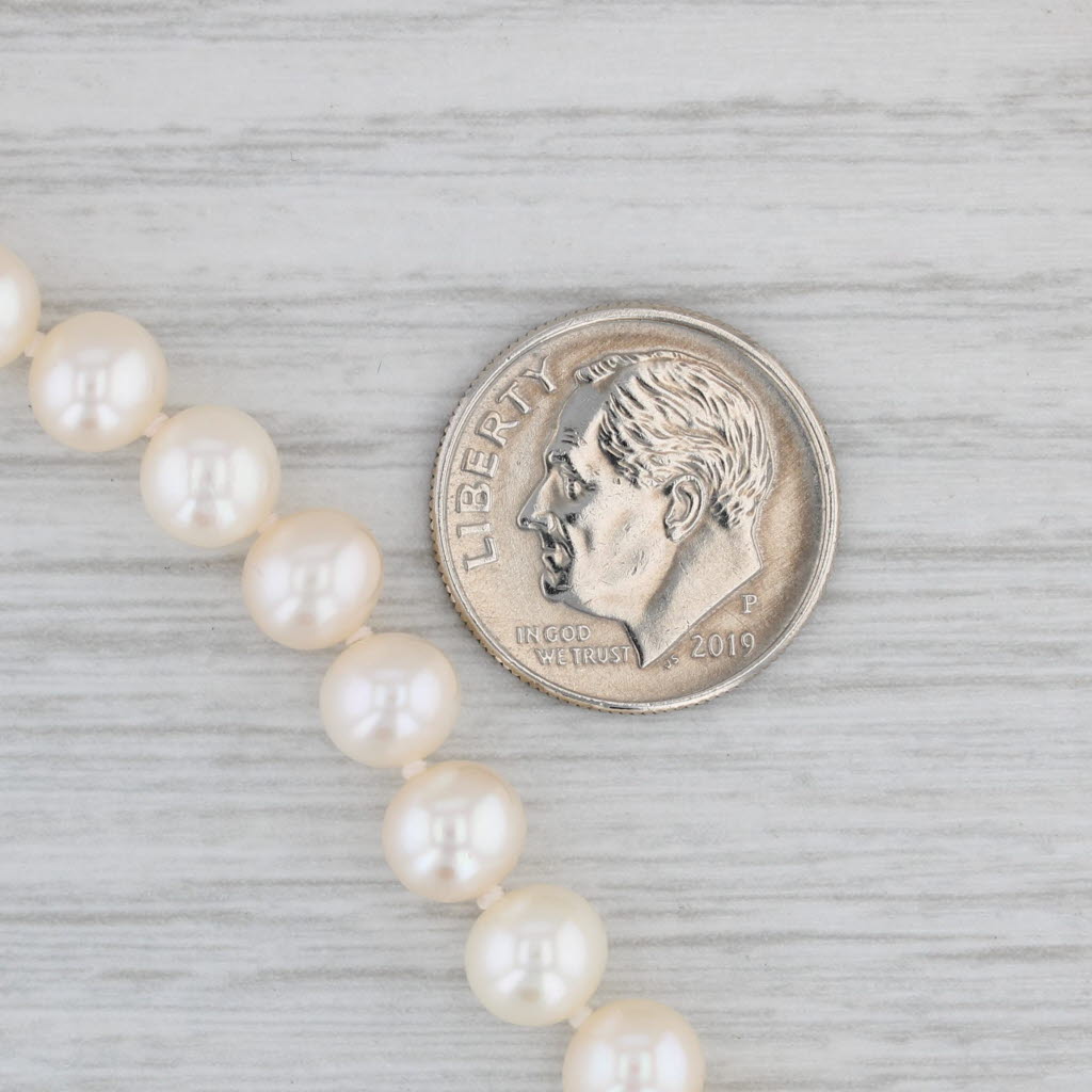 Gray Freshwater Cultured Pearl Strand Necklace 14k Yellow Gold 18"