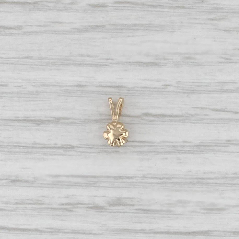 Vintage 0.12ct Diamond Solitaire Pendant 14k Yellow Gold Small Drop