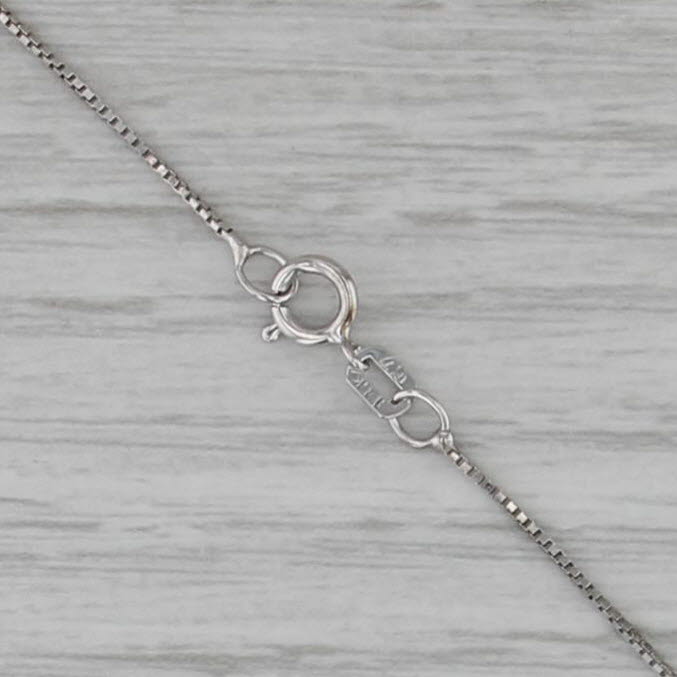 0.16ctw Diamond Peace Sign Pendant Necklace 14k White Gold 17.5" Box Chain