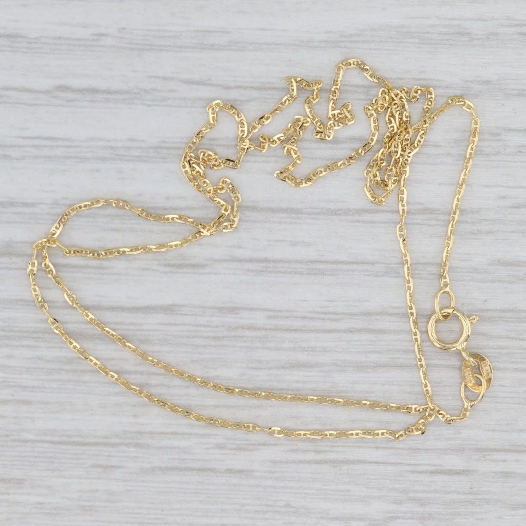New Mariner Anchor Chain Necklace 14k Yellow Gold 18" 1mm