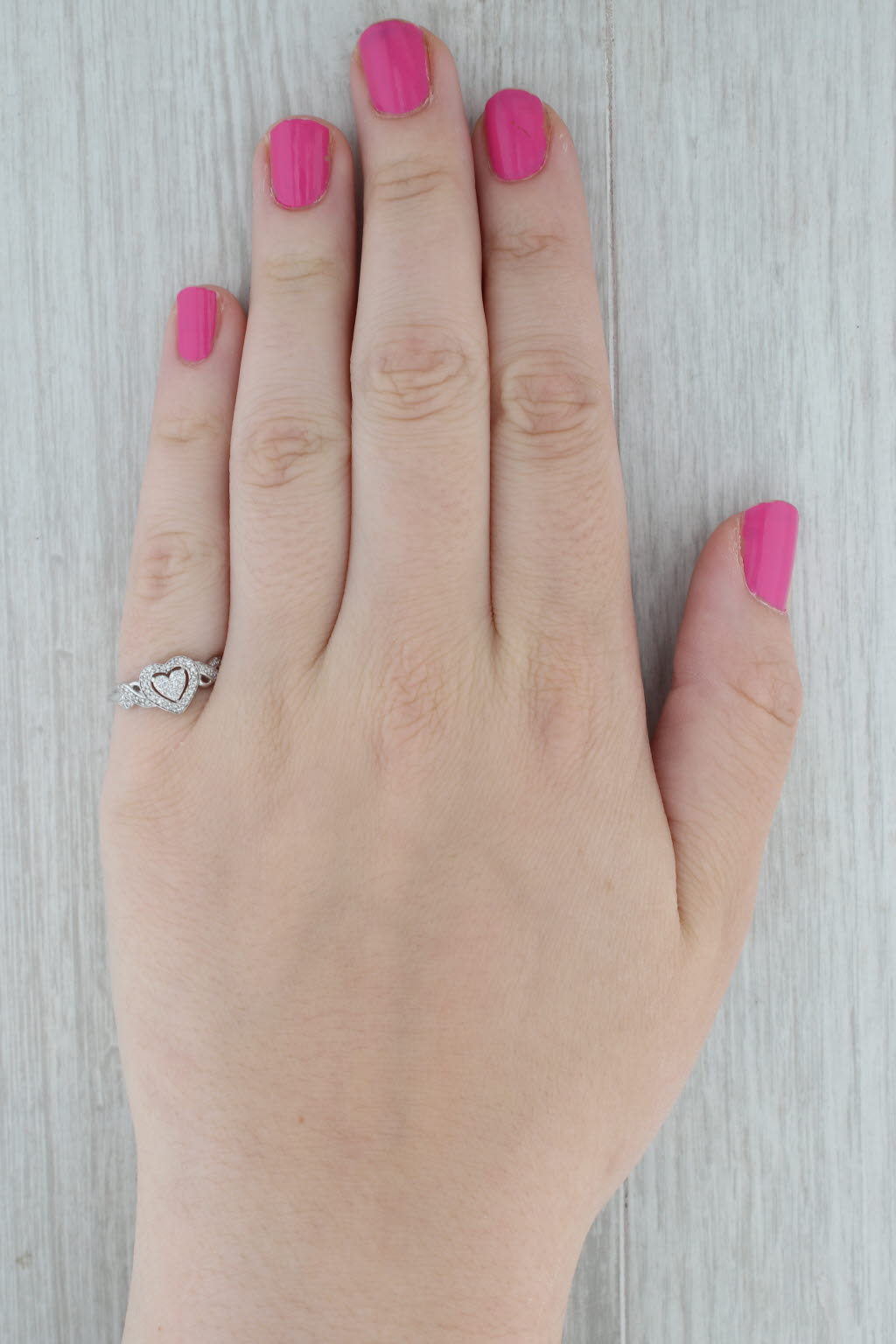 Dark Gray 0.20ctw Diamond Heart Halo Promise Engagement Ring 10k White Gold Size 7