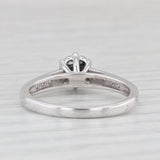 0.28ctw Diamond Cluster Engagement Ring 10k White Gold Size 7 Cathedral Band
