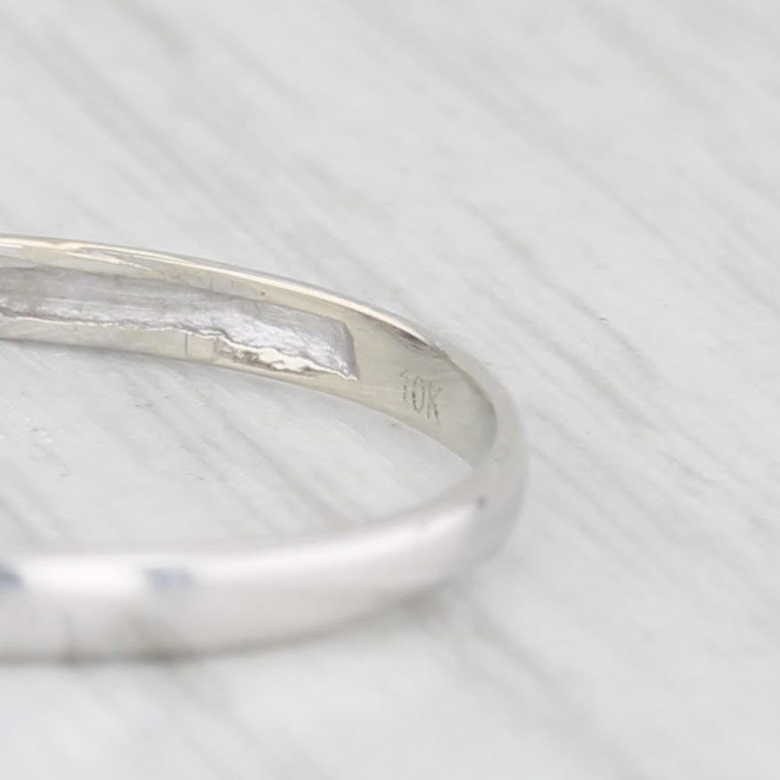 Light Gray 0.12ctw Diamond Wedding Band 10k White Gold Size 8.25 Stackable Ring