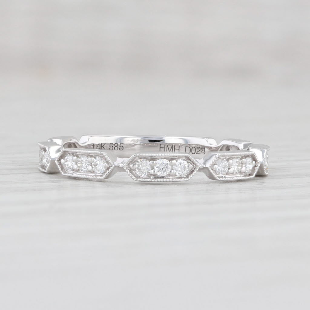 Light Gray New 0.26ctw Diamond Stackable Ring 14k White Gold Wedding Band Size 6.5