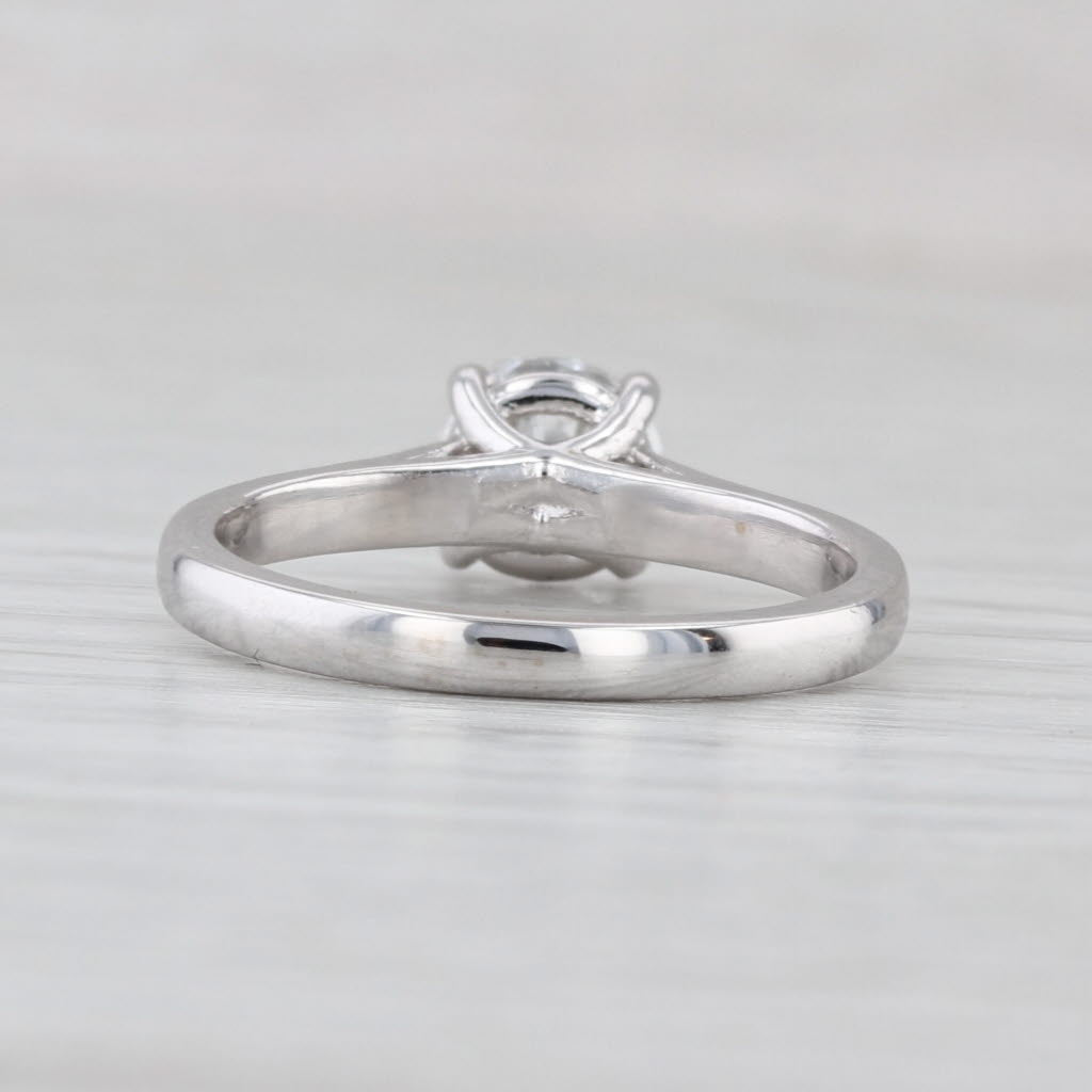1.06ct Round Lab Grown Diamond Solitaire Engagement Ring 14k White Gold Sz 7 IGI