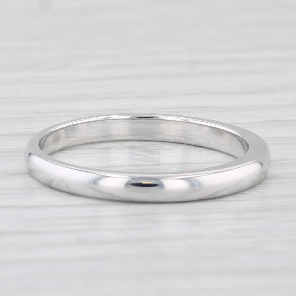Light Gray Classic White Gold Wedding Band 14k Size 8.25 Stackable Ring