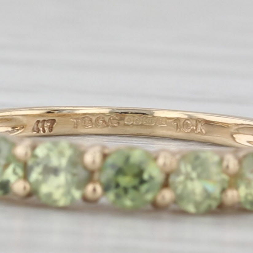 0.63ctw Demantoid Green Garnet Ring 10k Yellow Gold Size 5.25 Stackable COA