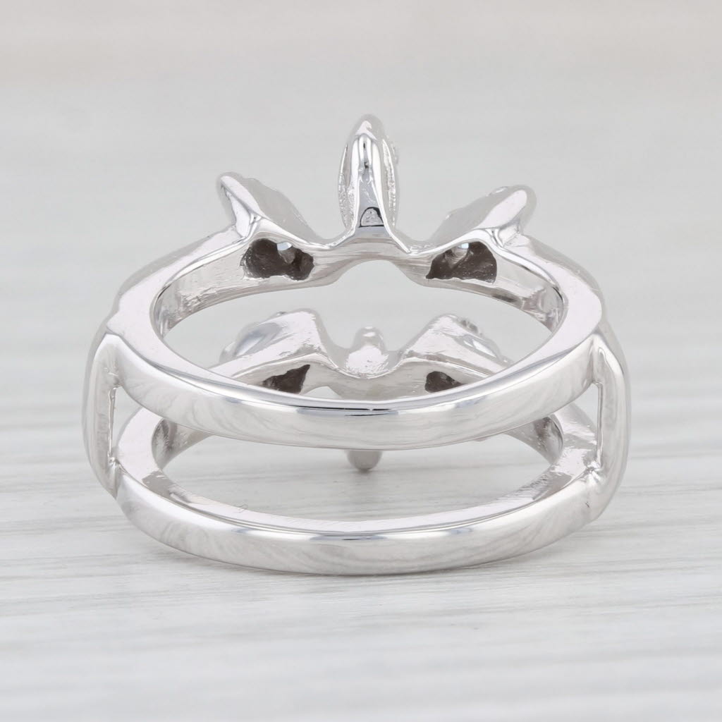 Light Gray 0.20ctw Diamond Ring Jacket Wrap 14k White Gold Size 3.75 Wedding