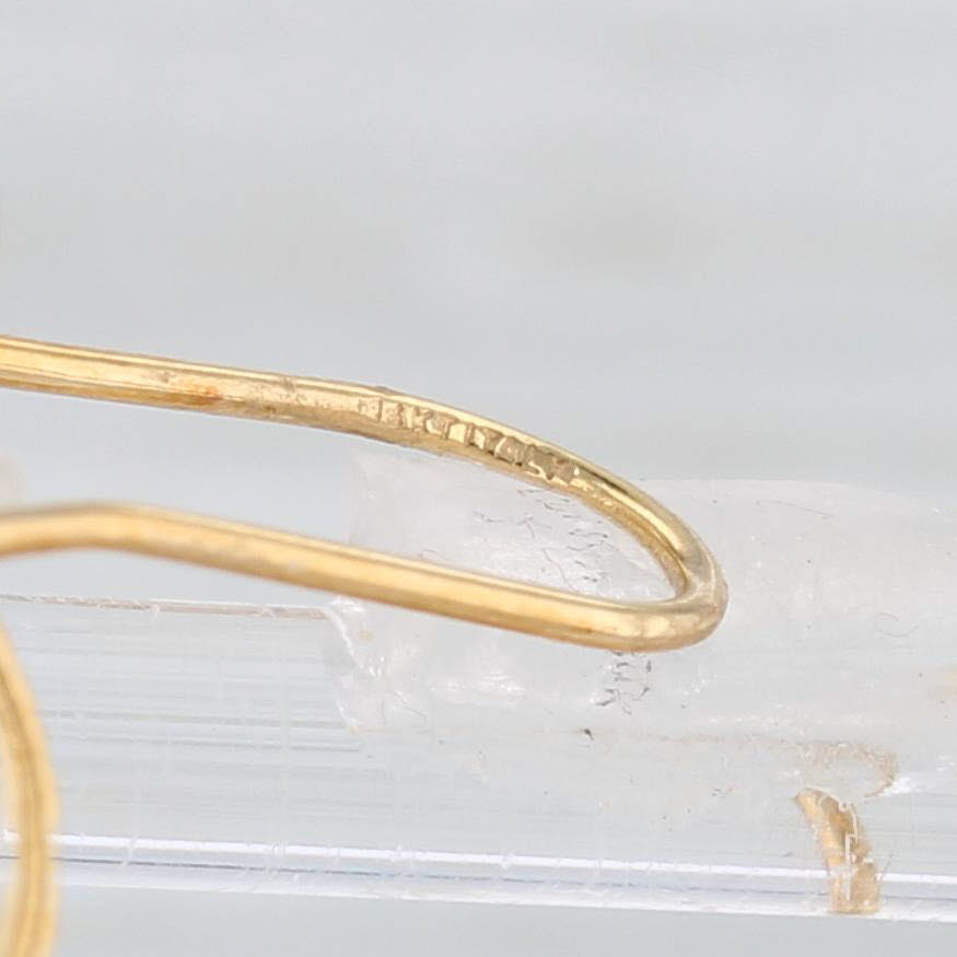 Light Gray Gold Disc Dangle Earrings 14k Yellow Gold Hook Posts