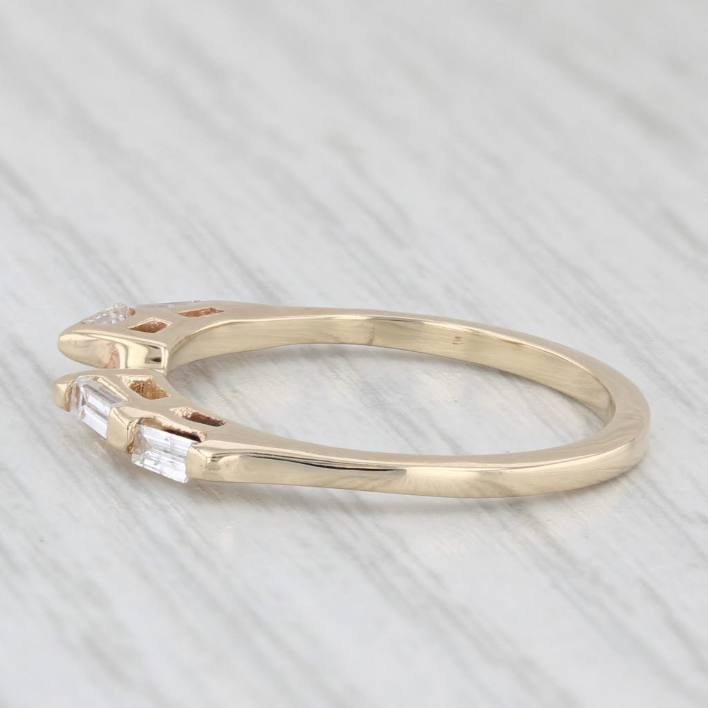 Light Gray 0.20ctw Diamond Ring Jacket Enhancer Stackable Wedding Band 14k Yellow Gold