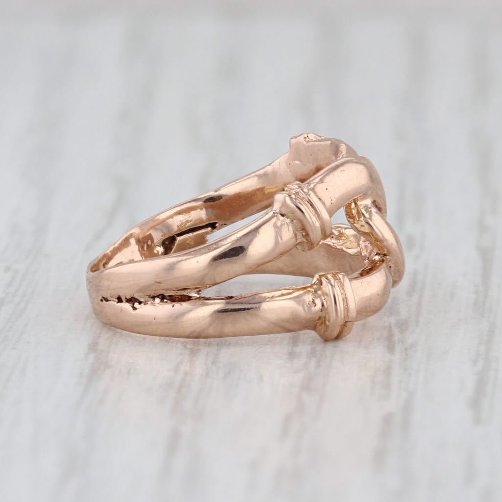 Rose Gold Interlocking Knot Ring 18k Size 5.25-5.5