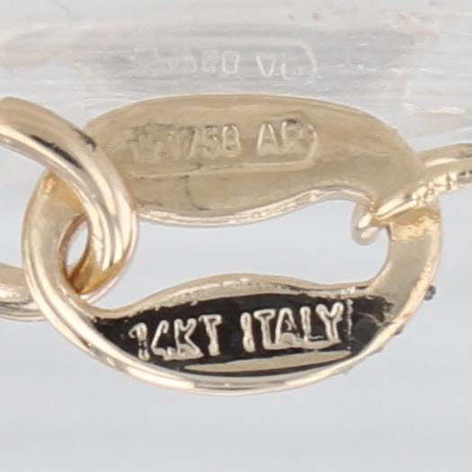 Cross Lariat Necklace 14k Yellow Gold 17" Mirror Chain