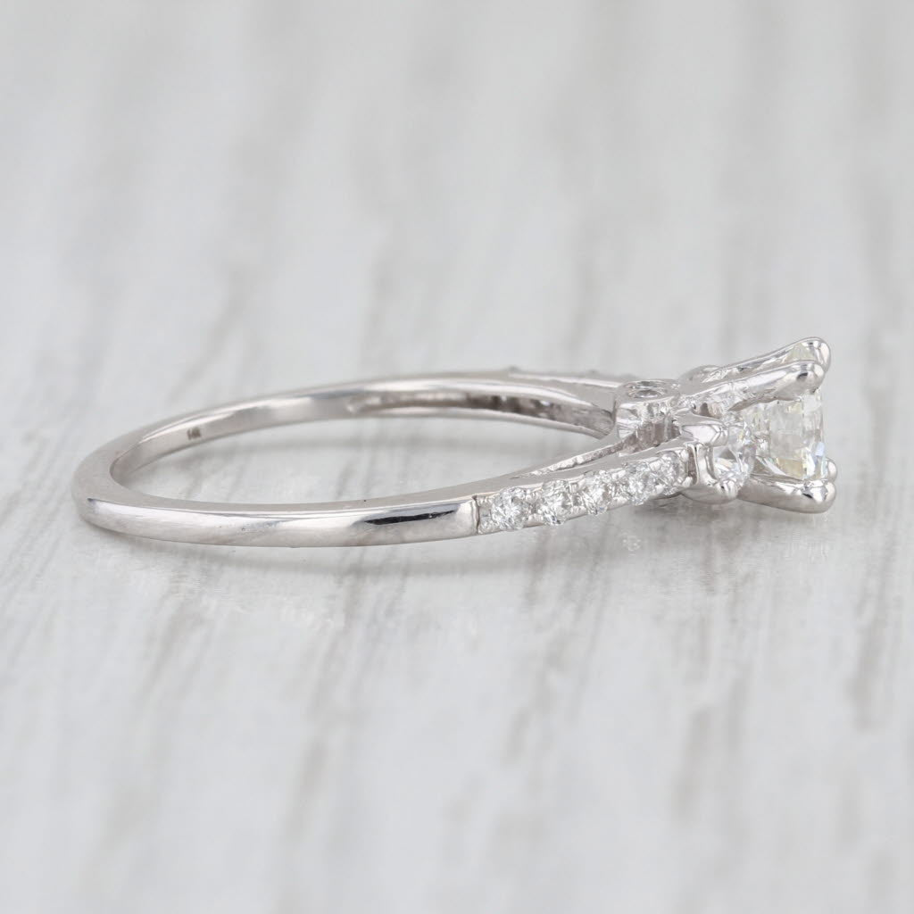 GIA 0.82ctw Round Diamond Engagement Ring 14k White Gold Size 7 Cathedral Band