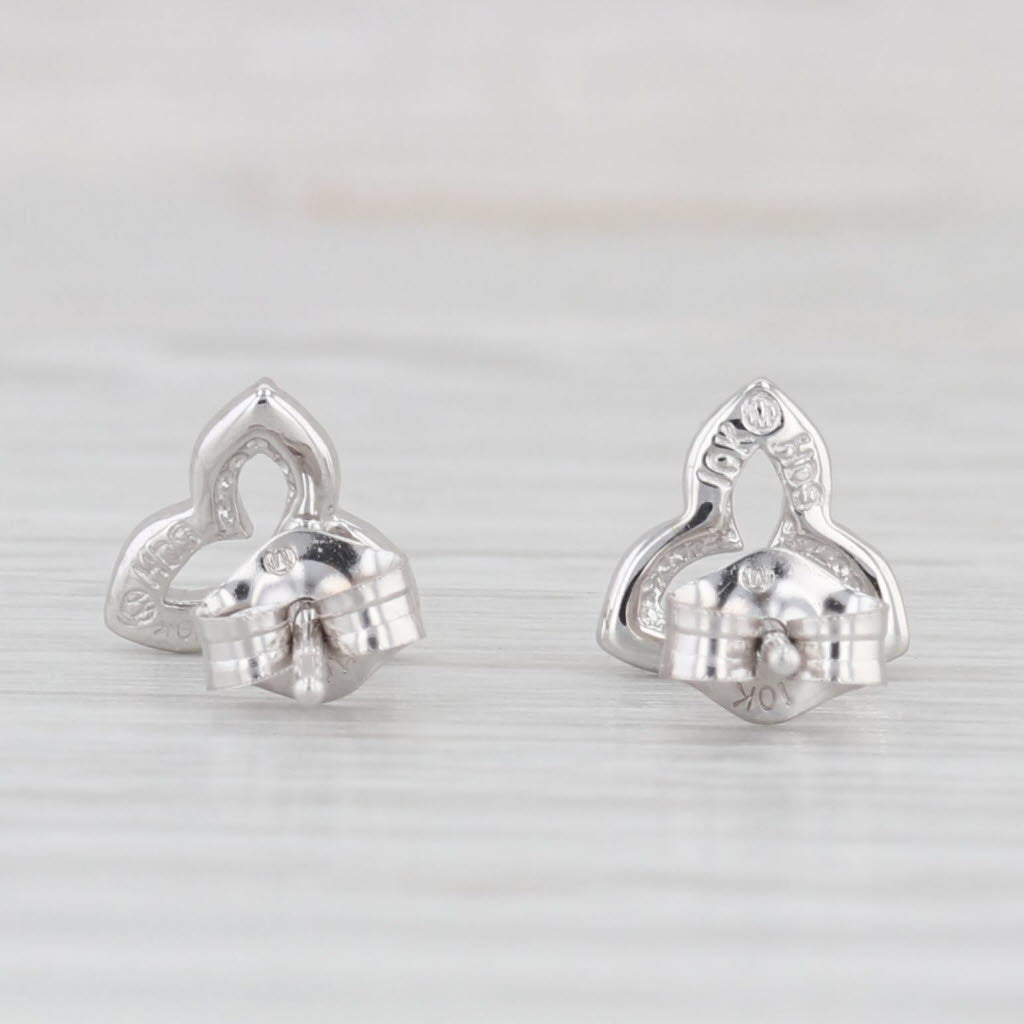 Light Gray New 0.10ctw Diamond Celtic Knot Stud Earrings 10k White Gold