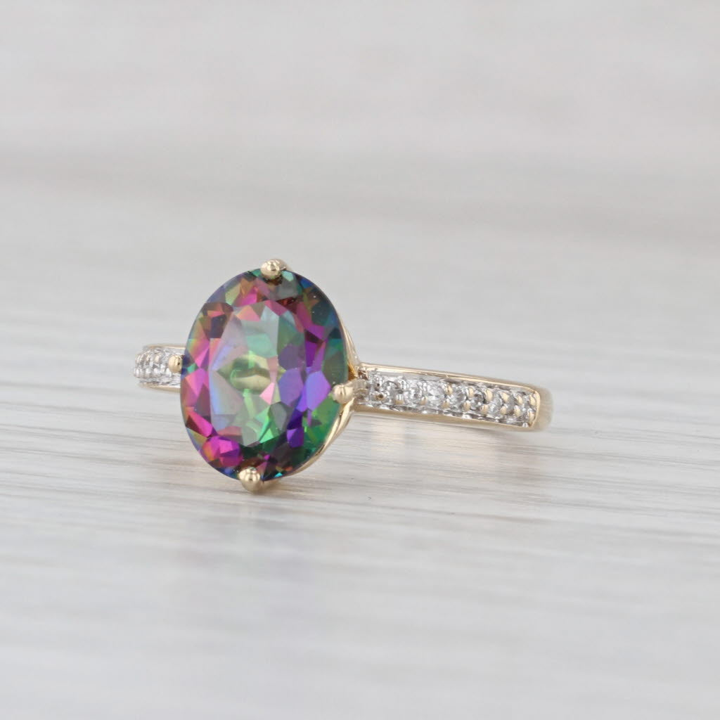 2.75ctw Multicolor Mystic Topaz Diamond Ring 14k Yellow Gold Size 7