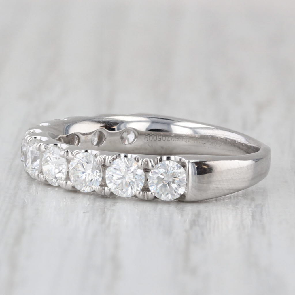 Leo First Light 1.45ctw Diamond Wedding Band Box GSI Sz 7.5 14k White Gold Ring