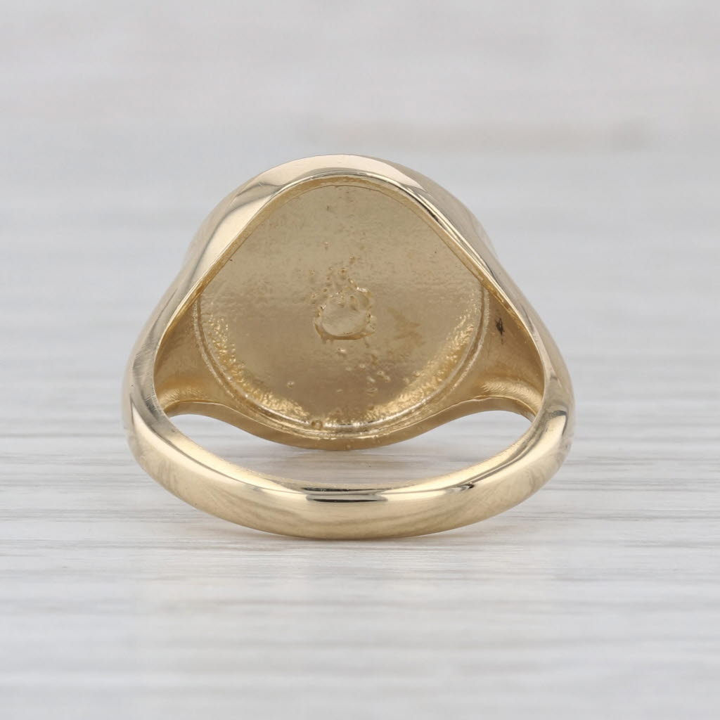 Tree of Life Signet Ring 14k Yellow Gold Size 7.25