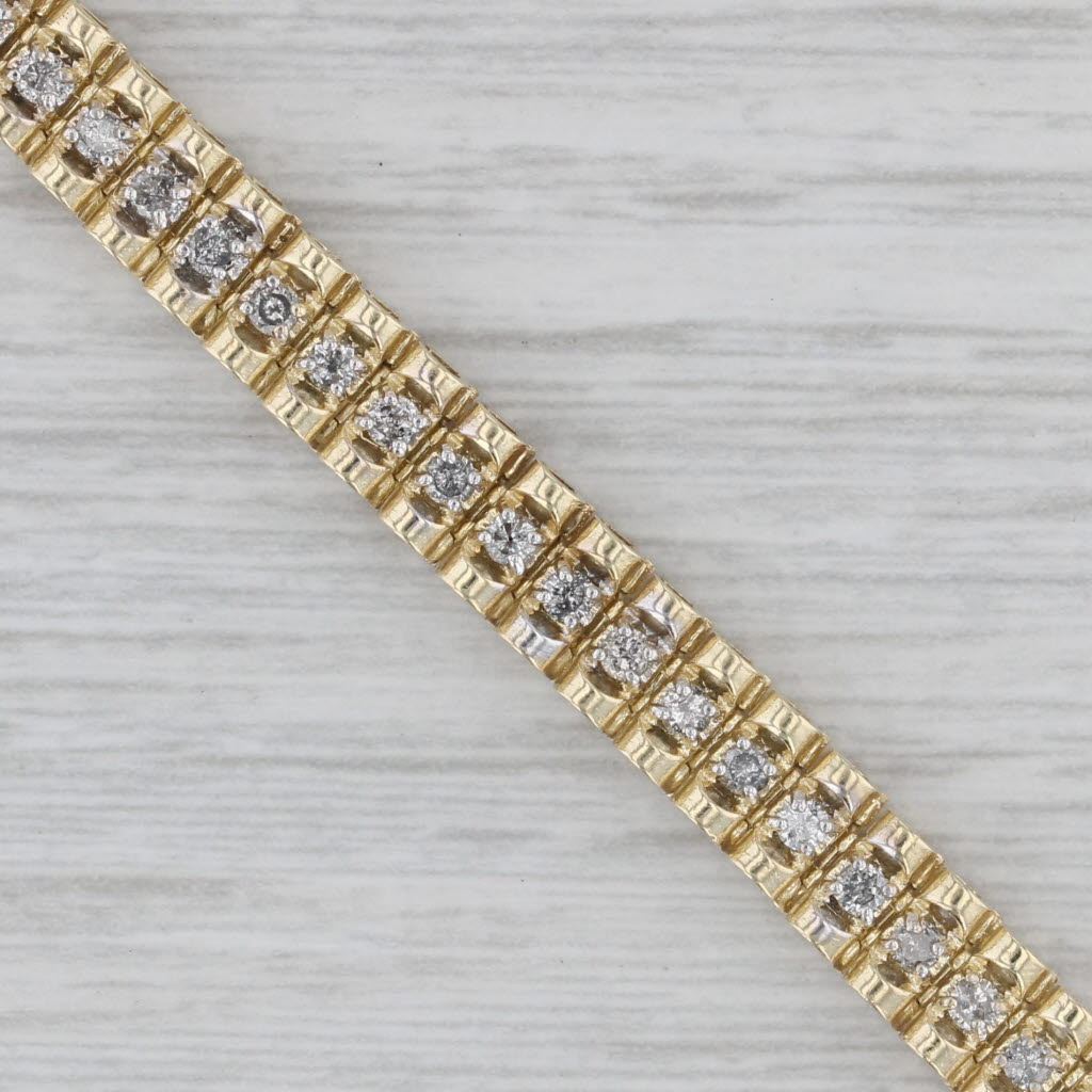 Gray 1.76ctw Diamond Tennis Bracelet 10k Yellow Gold 7.5” 5.5mm