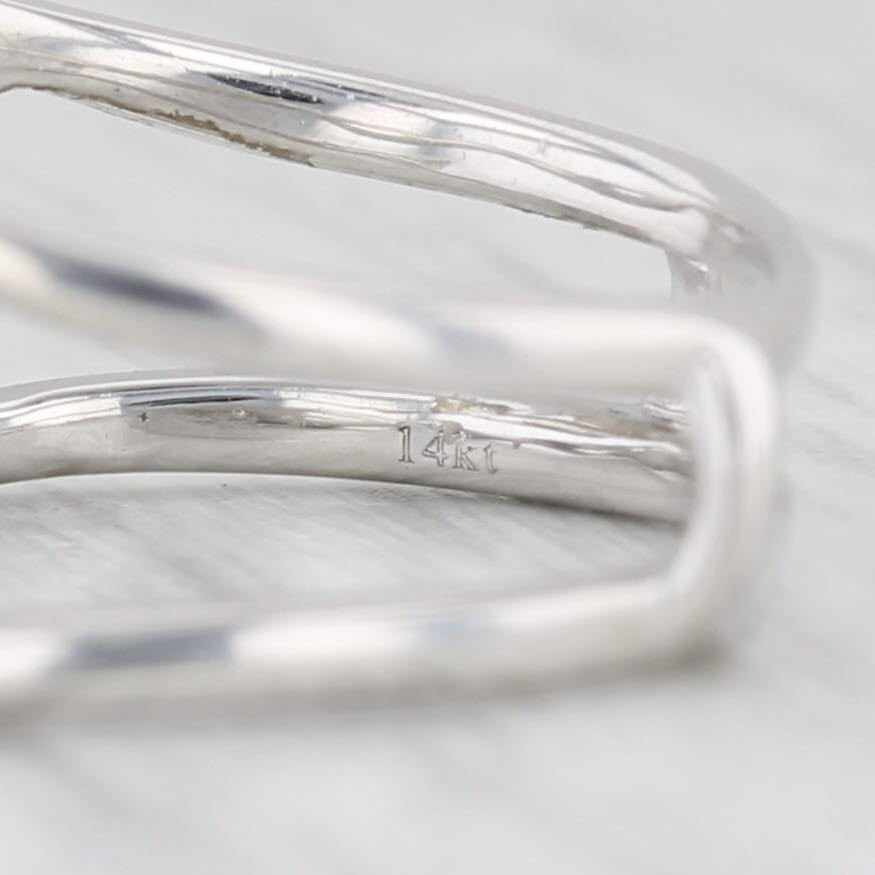 Light Gray Diamond Wedding Band Ring Jacket 14k White Gold Size 5.5 Enhancer Guard Wrap