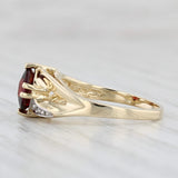 Light Gray 1.30ctw Lab Created Ruby Ring 10k Yellow Gold Size 5 Diamond Accents