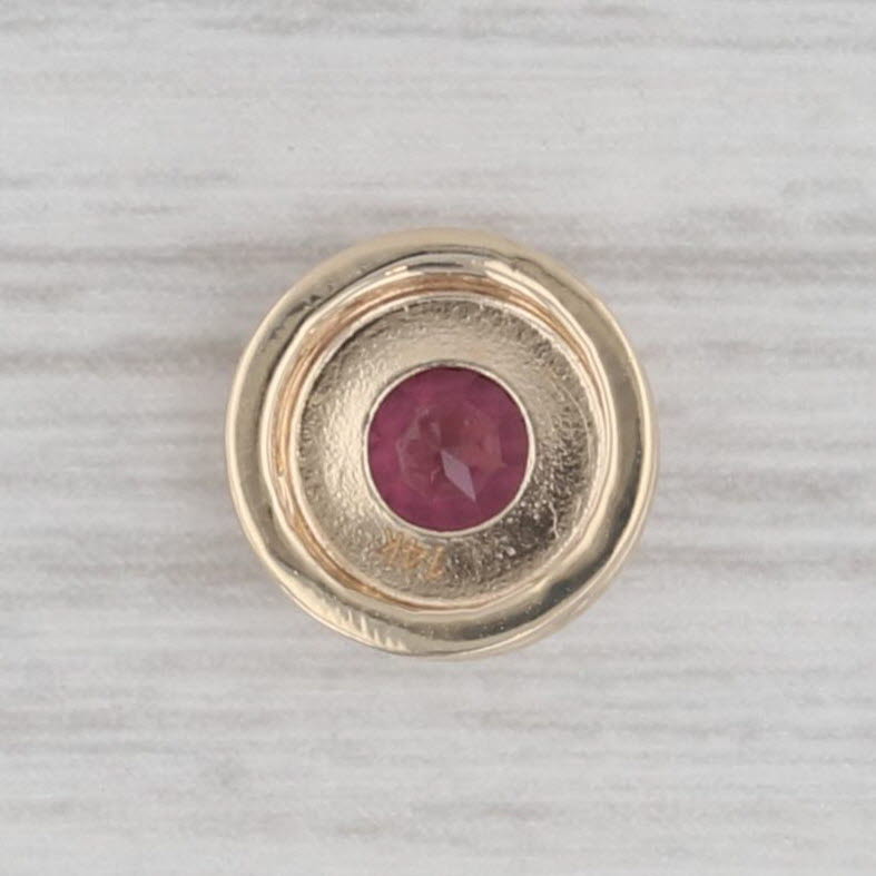 Gray 0.25ct Round Solitaire Pink Sapphire Pendant 14k Yellow Gold Small Floating