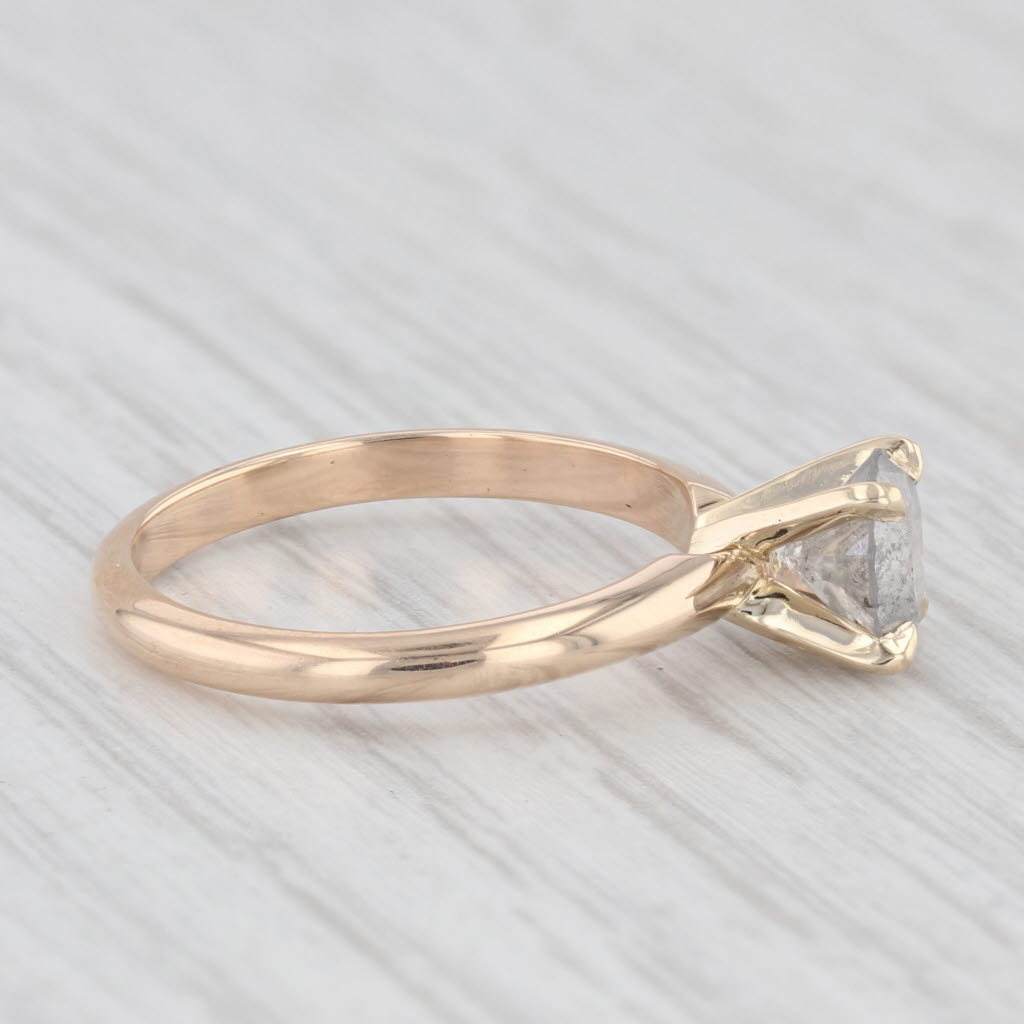 Light Gray 1ct Gray Galaxy Diamond Solitaire Engagement Ring 14k Yellow Gold Size 5.75