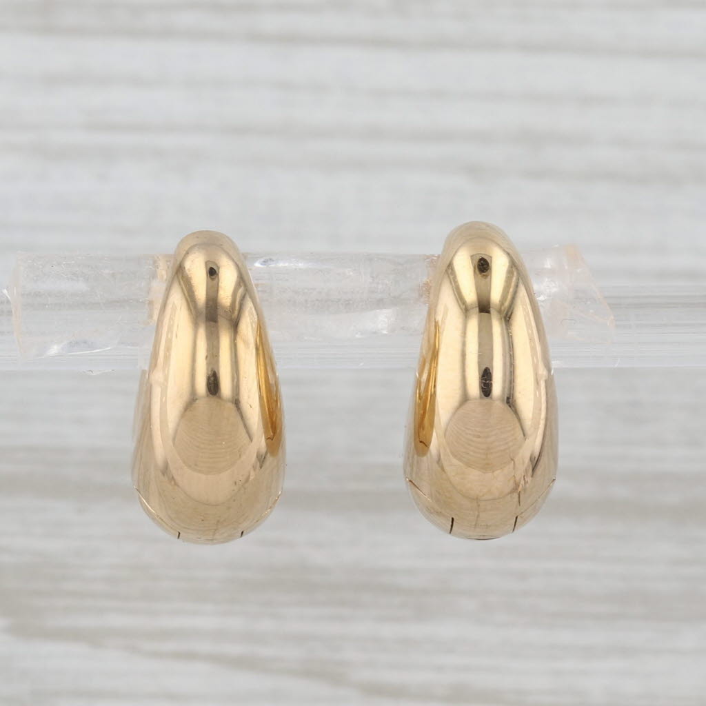 Roberto Coin Hoop Huggy Earrings w/ Box 18k Gold Hinged Snap Top Round Hoops