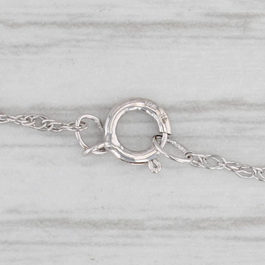 Light Gray 0.32ctw Cubic Zirconia Horseshoe Pendant Necklace 10k Gold 17.5" Rope Chain