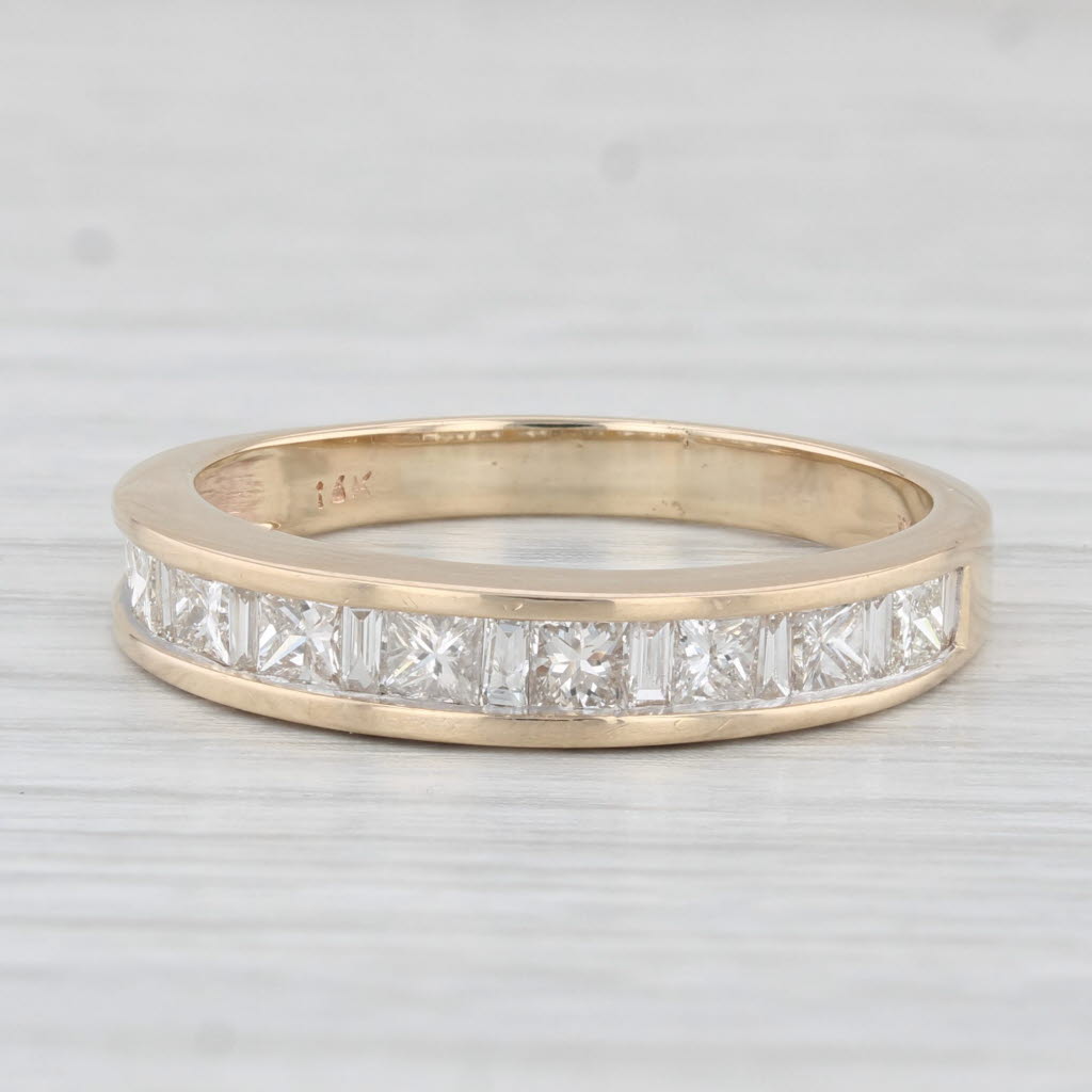 Light Gray 1.05ctw Channel Set Diamond Wedding Band 14k Yellow Gold Size 8.75 Stackable