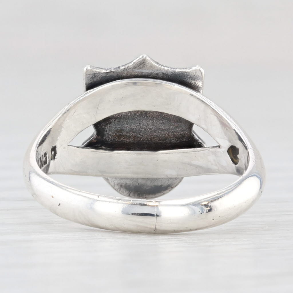 Sarnia Collegiate Institute Signet Class Ring Sterling Silver Enamel Size 5.75