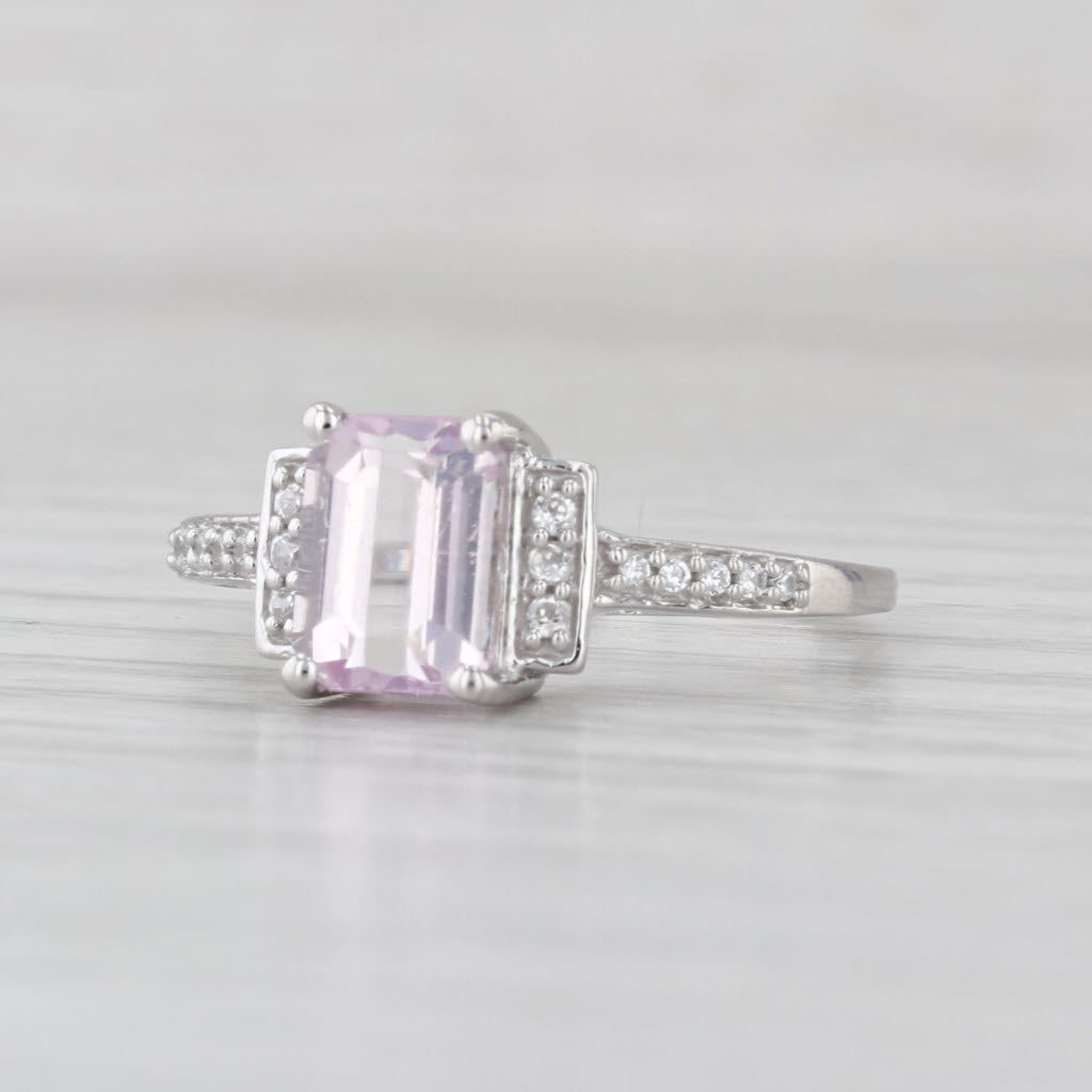 1.87ctw Pink Knuzite Zircon Ring 10k White Gold Size 8.25