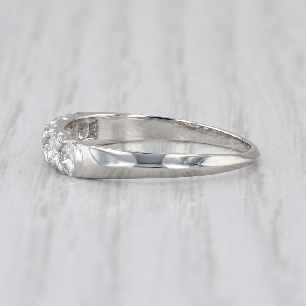 Vintage 0.60ctw Diamond Wedding Band 900 Platinum Size 7 Anniversary Ring