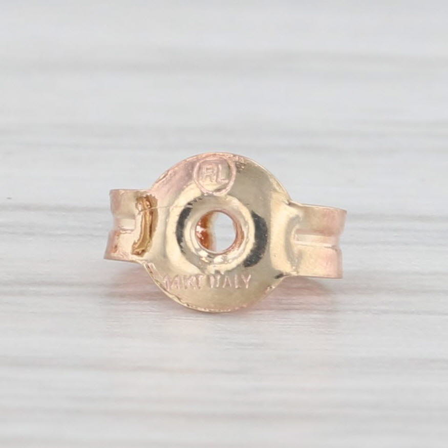 Light Gray Love Knot Stud Earrings 14k Rose Gold Small Round Studs