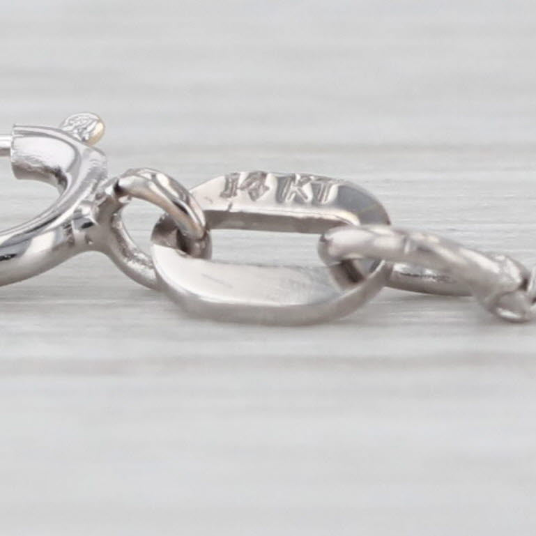 18" 0.8 Curb Chain Necklace 14k White Gold