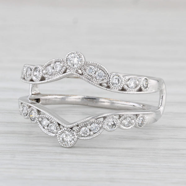 0.40ctw Diamond Ring Enhancer Jacket 14k White Gold Size 9.5 Wedding Bridal