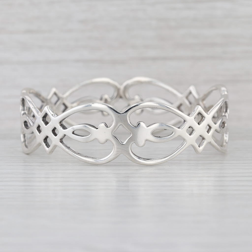 Openwork Bangle Sterling Silver Bracelet 7.25"