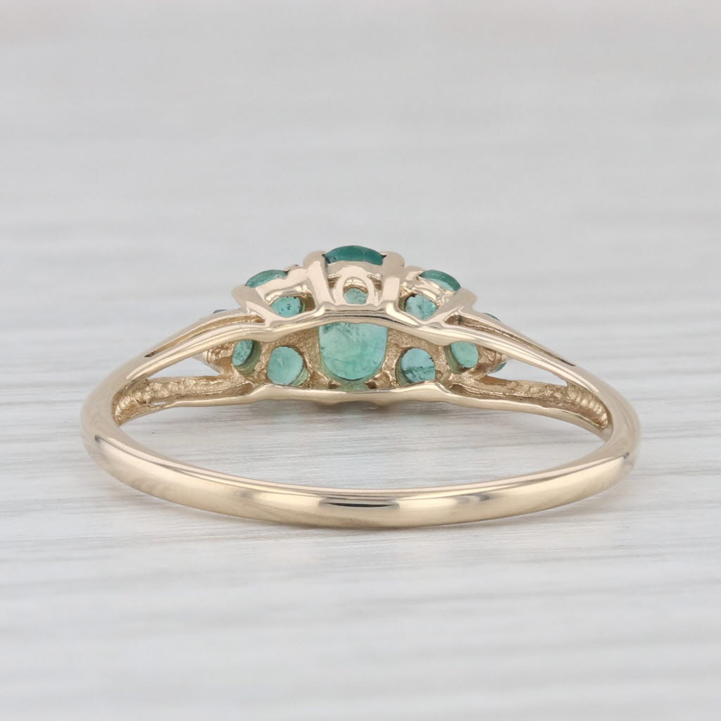 Light Gray 0.76ctw Emerald Ring 14k Yellow Gold Size 9