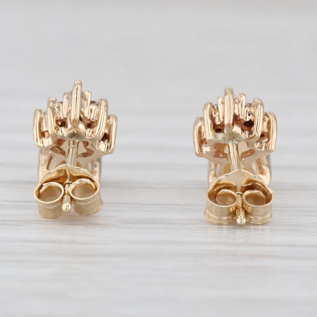 Pear Opal Diamond Teardrop Stud Earrings 14k Yellow Gold