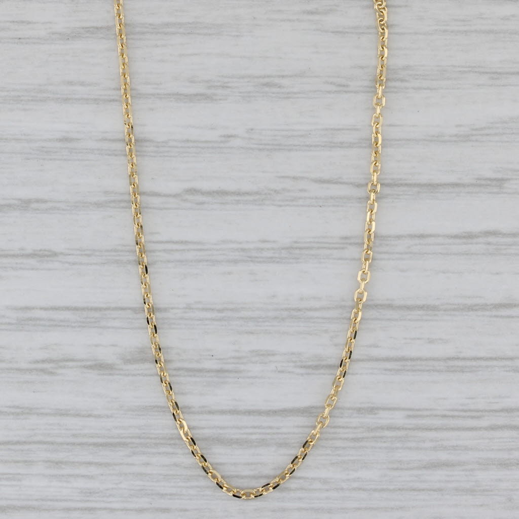 Gray New Cable Chain Necklace 14k Yellow Gold 1.3mm Adjustable 16" 17" 18"