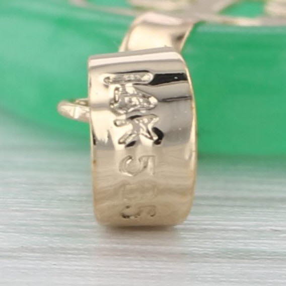 Chinese Good Luck Torus Pendant 14k Yellow Gold Green Jadeite Jade