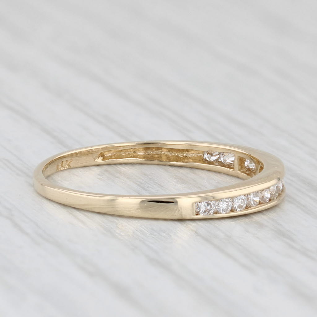 Light Gray 0.23ctw Diamond Wedding Band 14k Yellow Gold Size 6.75 Stackable Anniversary
