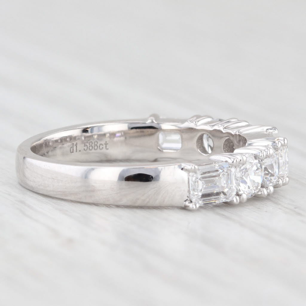 Light Gray New 1.59ctw Lab Grown Diamond Wedding Band 14k White Gold Stackable Ring Sz 6.5