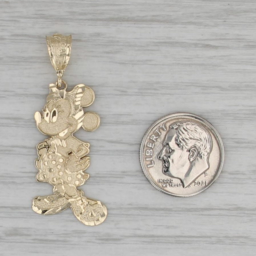 Minnie Mouse Pendant 10k Yellow Gold Disney Cartoon Character