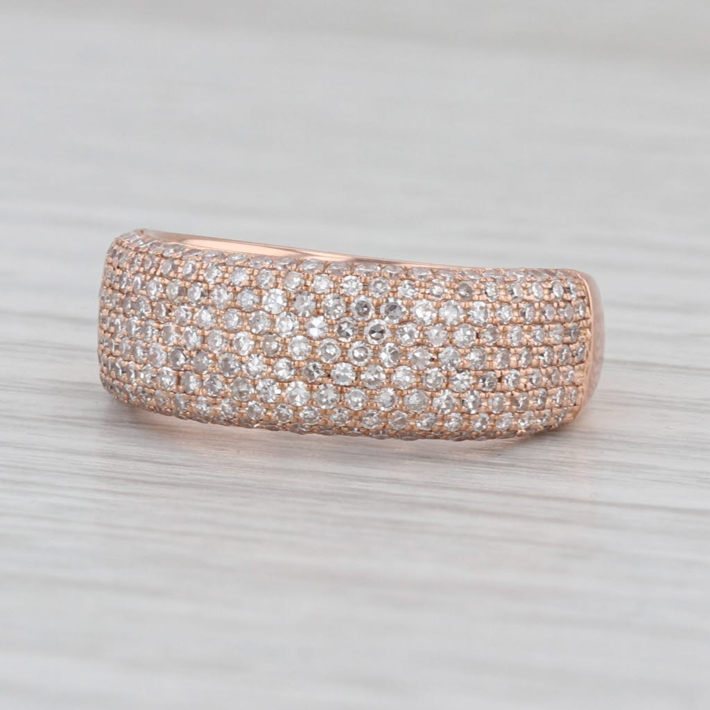 Effy 1ctw Pave Diamond Ring 14k Rose Gold Size 7.25 Anniversary Band
