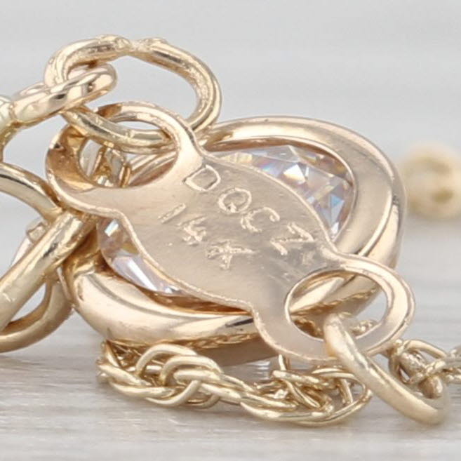 Cubic Zirconia Charm Extension Chain for Bracelet Necklace 14k Gold Findings