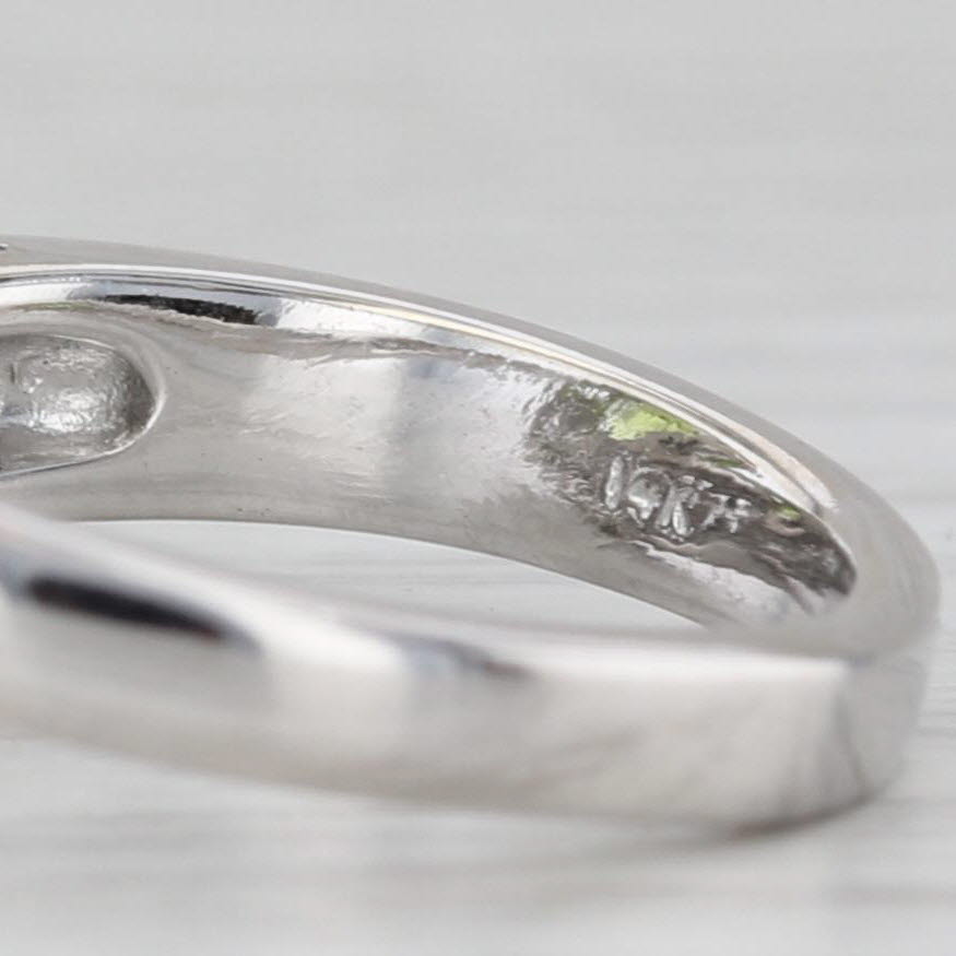 Gray 3.35ctw Pear Peridot Diamond Overlay Ring 14k White Gold Size 8.5 Bypass